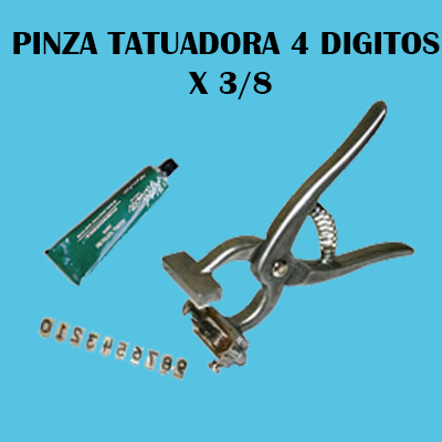 Pinza Tatuadora 4 dígitos x 3/8