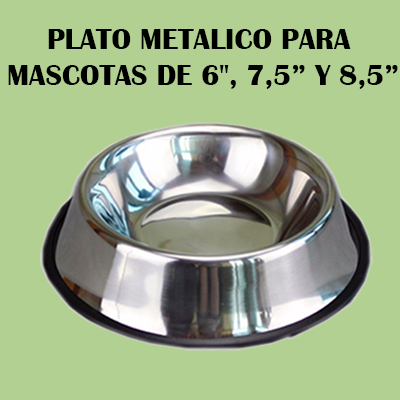 Plato Metálico para Mascotas